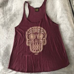 Obey sugar skull racer back tank